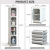 willbuy 4-Tiers Slim Bathroom Storage Cabinet, Foldable Storage Cabinets,Narrow Bathroom
