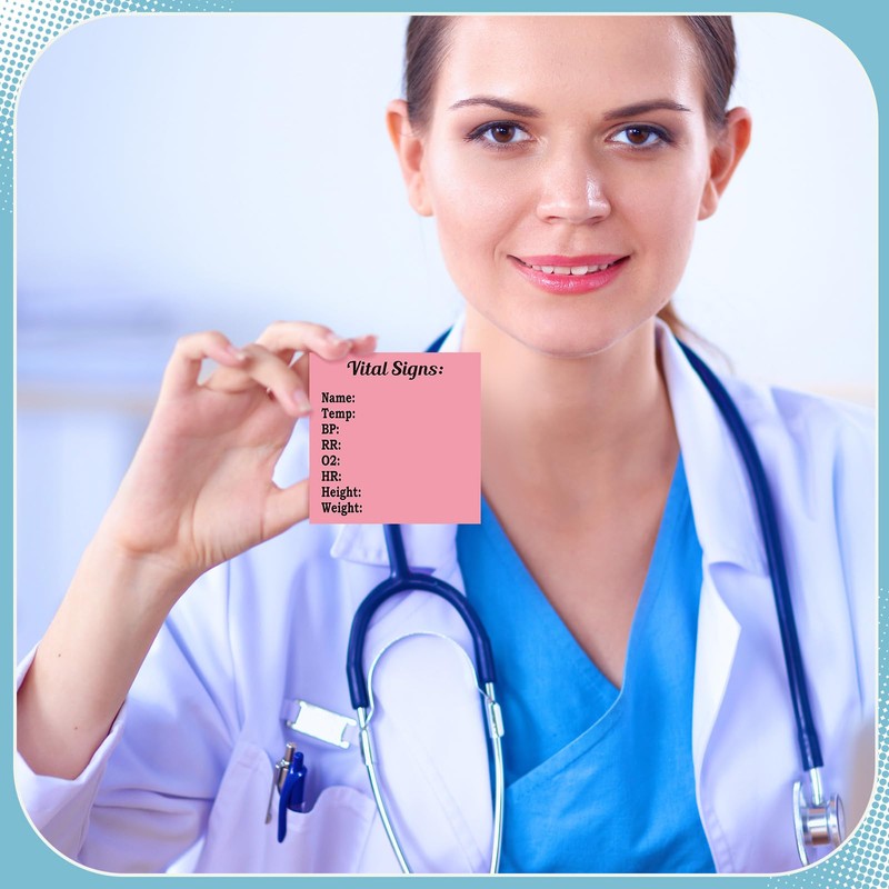 Humyoun Nurse Vitals Sticky Notes 24 Pack 720 Pgs,Colorful,Classic
