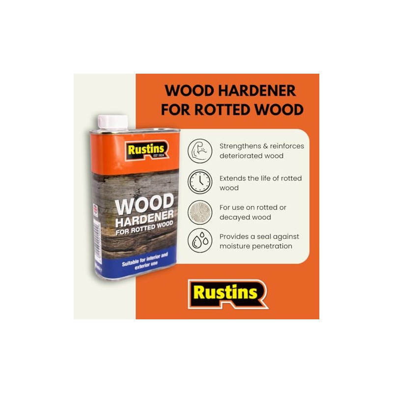 Rustins Wood Hardener for Rotted Wood 500ml