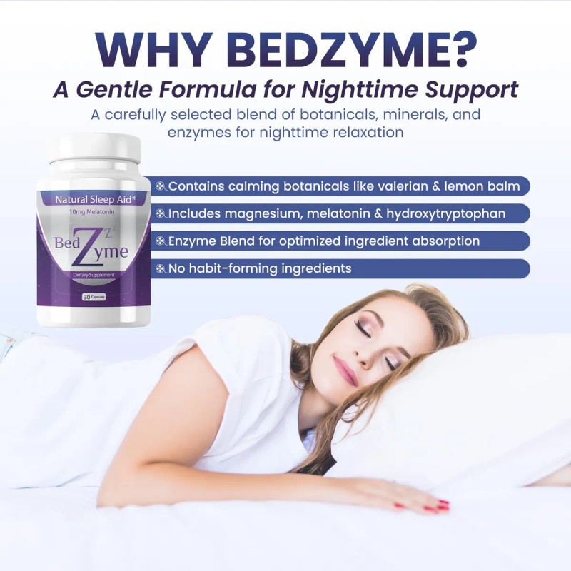 Bedzyme Suplemento Sueño 30 Cápsulas Con Melatonina 10 Mg