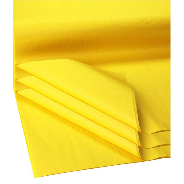 Flexicore Packaging | Gift Wrap Tissue Paper | Size: 15x20 | Acid Free (Bright Yellow, 100 Sheets)