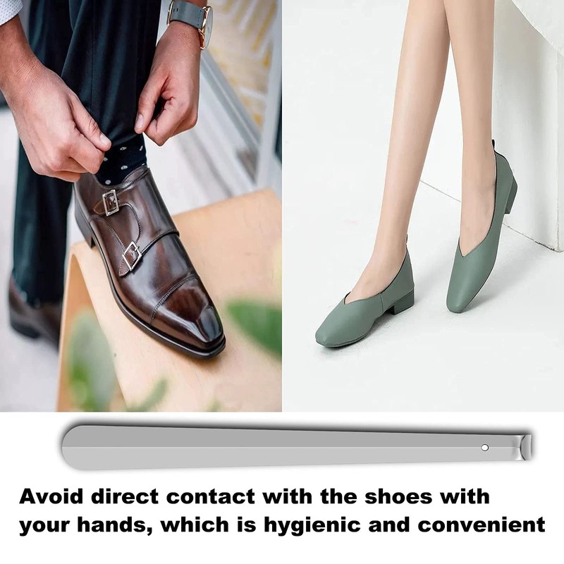 Shoe Horn Long Handle for Seniors,16.5" Long Metal Shoehorns for