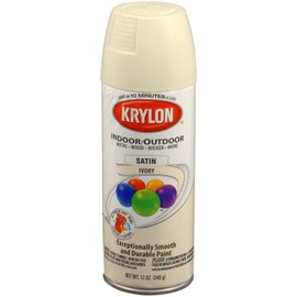 Krylon K05351007 ColorMaster Paint + Primer, Satin, Ivory, 12 oz.