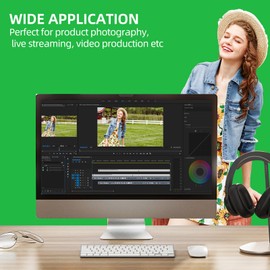 Green Screen Backdrop 2.1x3m - Thickened Chromakey Cloth, Foldable & Portable for Studio, Video Shooting, Live Streaming, Zoom