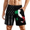 Sekibraunk American Italian Flag Mens Swim Trunks with Compression Liner