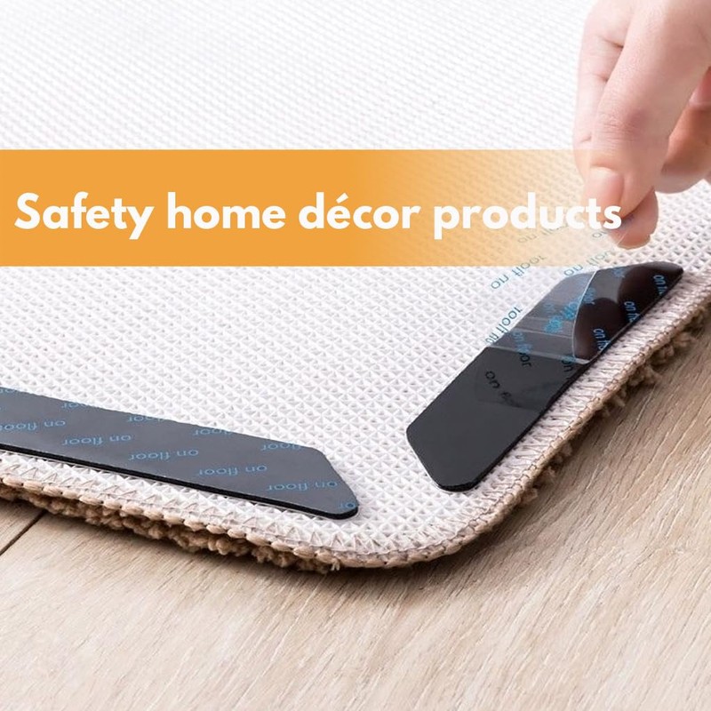 12 Pieces Anti-Slip Rug Grippers|Carpet Gripper|Carpet Tape|Rug Underlay|H HOME-MART Double