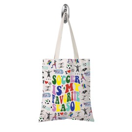 TSOTMO Soccer Player Gift Soccer Is My Favorite Season Canvas Tote Bag Soccer Mom Gift Soccer Lover Gift (Soccer is tote CA)