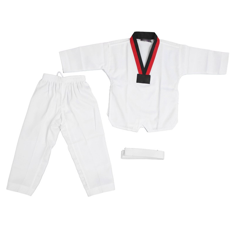 Kids Taekwondo Uniform with Belt Polyester and Cotton Breathable Soft