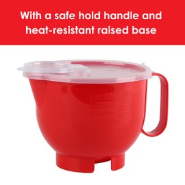 Décor Microsafe 2L Jug with Flip Cap Lid | Cooking, Reheating & Steaming | Dishwasher & Freezer Safe - Red