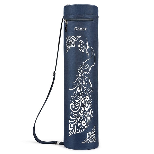 Gonex Yoga Mat Bag, Full-Zip Exercise Yoga Mat Carry Bag Durable Waterproof Oxford Cloth with 2 Cargo Pockets, Extra Wide, Adjustable Shoulder Strap