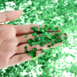 12 Boxes Weed Leaf Glitter Green Pot Leaf Sequin Leaf Nail Design Decoration for DIY Festival Accessories