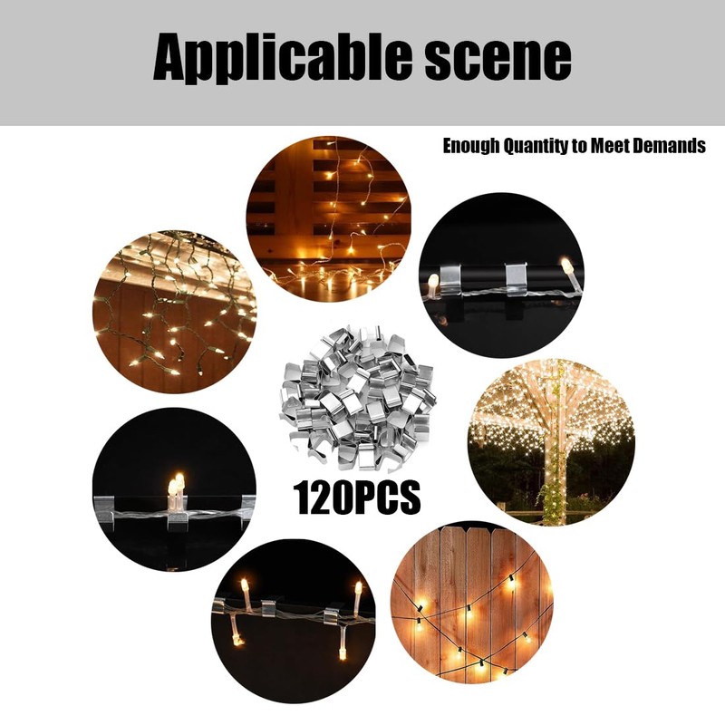 MengMain 60Pcs Gutter Light Hook,Galvanized Gutter Hook Clip,Gutter Light Hangers