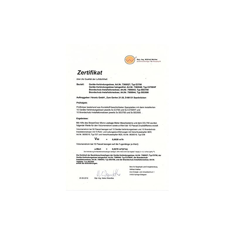 F-Tronic Device Junction Box E3700, 61 x 68 mm, Pack