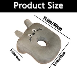 FYKZQWDS Pillow With Arm Hole, Cute Soft Pillow With Hole For Ear Can be Used Sleeping in Classrooms Offices Libraries Airplanes Suitable for Ladies Girls Kids (Grey Totoro)