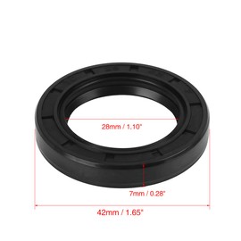 X AUTOHAUX TC Shaft Seal Ring Rubber Double Lip 28 mm x 42 mm x 7 mm for Motorcycle Crankshafts and Hydraulic Pumps