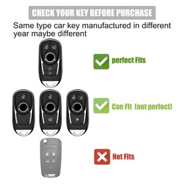 Gematay for Buick Key Fob Cover with Keychain Lanyard, Soft TPU Key Case Shell Compatible with Buick Encore Enclave Lacrosse Envision Verano Regal GL8 5 Buttons Smart Key Holder