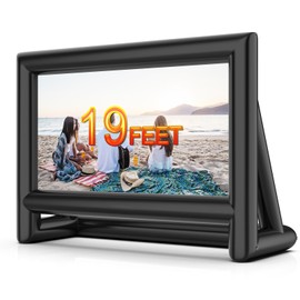 Blow Up Projector Screen Outdoor 19FT Inflatable Movie Screen Outside Front and Rear Projection with Air Blower, Best for Pool Movie Nights Backyards Party Home Theater