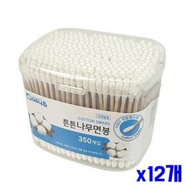 (제이큐)튼튼한 원터치 면봉 350개입 x12개 (JQ) Durable One-Touch Cotton Swabs 350 Pieces x 12 Packs