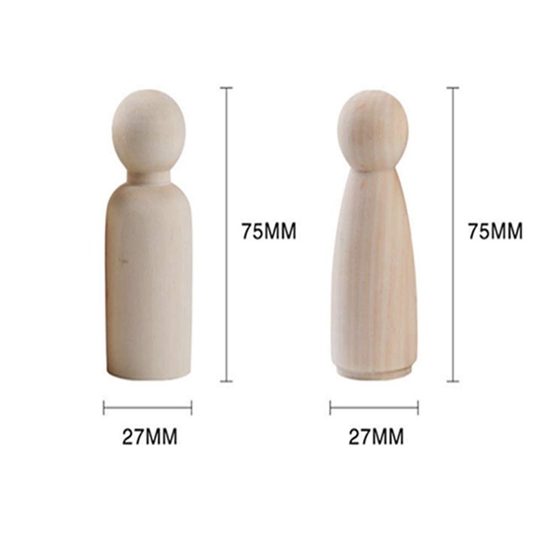 Egurs Holzfiguren 10 Stück 75mm DIY Figuren (5*Männlich +5*Weiblich)