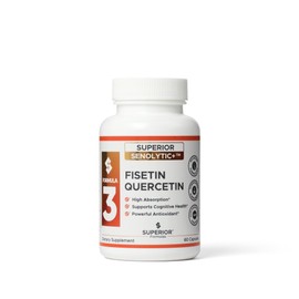 Superior Senolytic+ Fisetin Quercetin Formula, 60 Capsules, High Absorption, Support Cognitive Health, Powerful Antioxidant