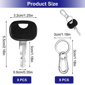 Ignition Key Replacement Key, 8 Pieces 14603 Construction Machinery Key Set with 10 Mini Excavator Replacement Keys for Tractors, Small Excavators, Forklifts, Forklifts, Wheel Loaders