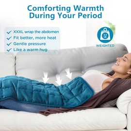 Weighted Heating Pad for Back & Period, FSA Eligible, 17x33, Blue