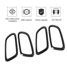 JeCar Inner Door Handle Decoration Ring ABS Interior Trim Cover for 2011-2019 Grand Cherokee WK2, Carbon Fiber Texture