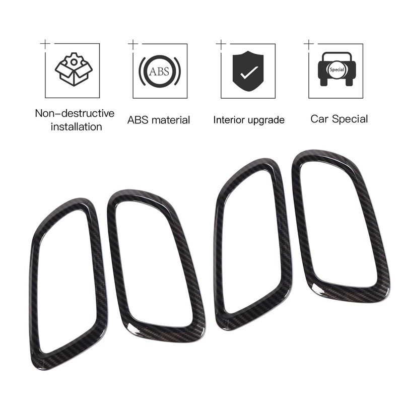 JeCar Inner Door Handle Decoration Ring ABS Interior Trim Cover