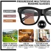 FONHCOO Oversized Progressive Reading Glasses for Women Men Oprah Style