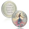 AtSKnSK Elegant 4 Year Sobriety Coin, Butterfly Metamorphosis AA Coin