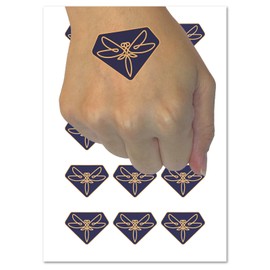 Elegant Abstract Dragonfly Line Art Temporary Tattoo Water Resistant Fake Body Art Set Collection - 54 1" Tattoos (1 Sheet)