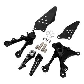 TCMT Black Front Foot Pegs Motorcycle Footpeg Footrest Bracket Set Fits For KAWASAKI NINJA ZX6R ZX-6R 05-08 ZX636 2005 2006 ZX6R ZX636 2005 2006 2007 2008