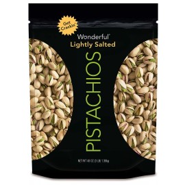 Wonderful PISTACHIOS LIGHTLY OVEN ROASTED SEA SALT NUTS, 48 oz PACK, GLUTEN FREE/NO TRANS
