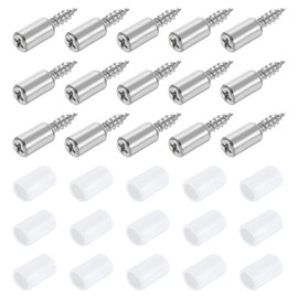 sourcing map 120 Pcs Self-Tapping Screws, Shelf Support Pegs with Non-Slip Sleeve Support Cabinet Shelf Pins Shelf Pegs Self Drilling Screws for Kitchen Cabinets Bookcases Closet, White