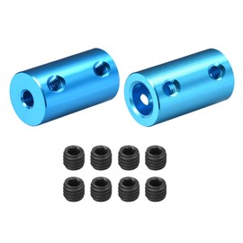 DMiotech 2pcs 4-8mm Bore L25XD14 Rigid Coupling Shaft Joint Connector with Screws Aluminum Alloy Motor Shaft Connector for 3D Printer Blue