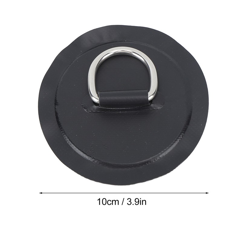 4PCS D Ring Patch PVC Round Shape Strong Stainless Steel