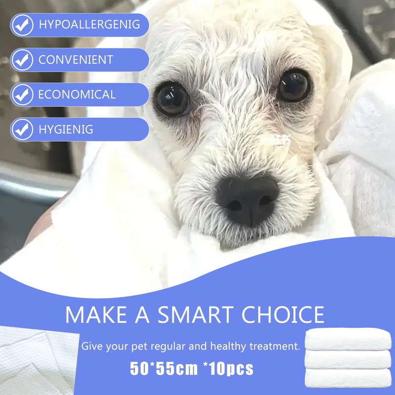 Disposable Pet Bath Towel,10 PCS Portable Pet Grooming Towels,19.6 x