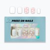 ORZOLATENT Pink & White Star Press-On Nails – 24 Short