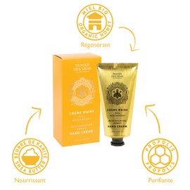Panier des Sens French Hand Cream with Shea Butter - Honey Scented - Moisturising Cream for Dry and Sensitive Hands - 97% Natural - 75ml