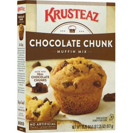 Krusteaz Chocolate Chunk Muffin Mix - No Artificial Flavors/Preservatives - 18.25 OZ Box (Pack of 12)