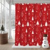AIBIIN Red Christmas Shower Curtain Xmas Tree Snowflakes Bath Curtains