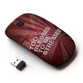 KOOLmouse [ Optical 2.4G Wireless Computer Mouse [ Bible Verse Too Blessed to BE Stressed ]