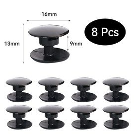 BHSTTNIXP 8 Sets 16mm Black Replacement Rivets Button for Beach Shoes,Durable Plastic Screw Rivet Fastener Strap Button