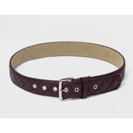 Wild Fable Women's Sz XS Purple Belt Quilted Faux Leather Silver Tone Buckle New