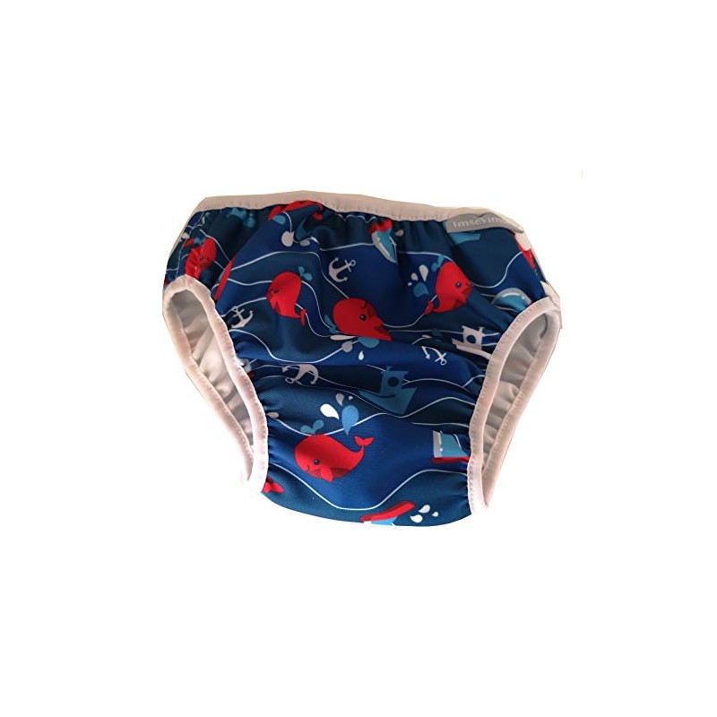 Imsevimse Aqua Nappy, Swimming Nappy, Blue Deep (S (6-8 kg))