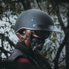 Motorcycle Half Helmet with Retractable Inner Sun Shade Quick Release