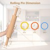 Mepple Classic Wooden Rolling Pin with Handle for Fondant, Pizza,