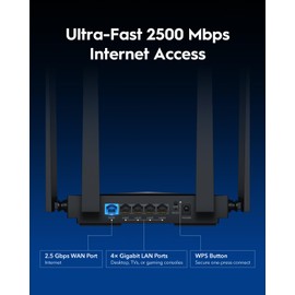 Cudy BE3600 Dual-Band Wi-Fi 7 Router, Lightning-Fast Speeds, 2.5G Multi-Gig Connectivity, Far-Reaching Coverage, Smooth and Stable, WR3600H (Renewed)