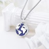 PROESS Earth Urn Necklace for Ashes 925 Sterling Silver World