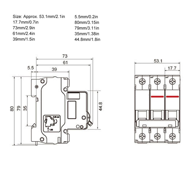 3P DC Circuit Breaker 6000A Breaking Capacity Mini Safety Circuit